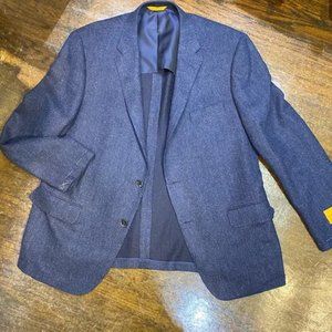 Hickey Freeman NWT Blue Nubby Twill Wool Jacket
